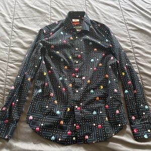 PAC-MAN Opposuits Button Up Long Sleeve Shirt (Large)